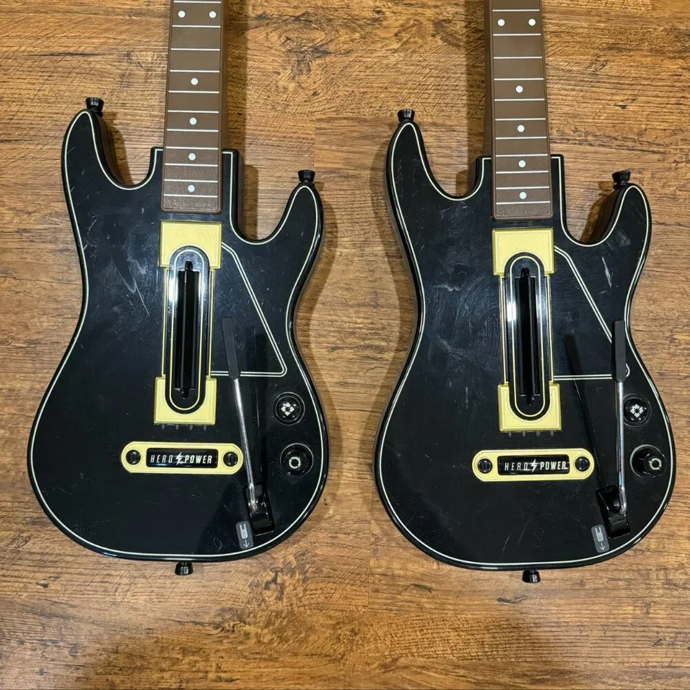 Guitar Hero Wireless Controllers Lot of 2 No Straps and Dongles Untested 0000654